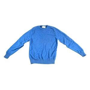 Vtg Lord Jeff Sweater Mens M Blue 80s Long Sleeve Ship Boat Pullover USA